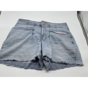M. Jeans Denim Shorts High Waist‎ Frayed Hem Light Wash Women's Shorts Size 16W